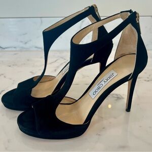 Jimmy Choo Black T-Strap Heels